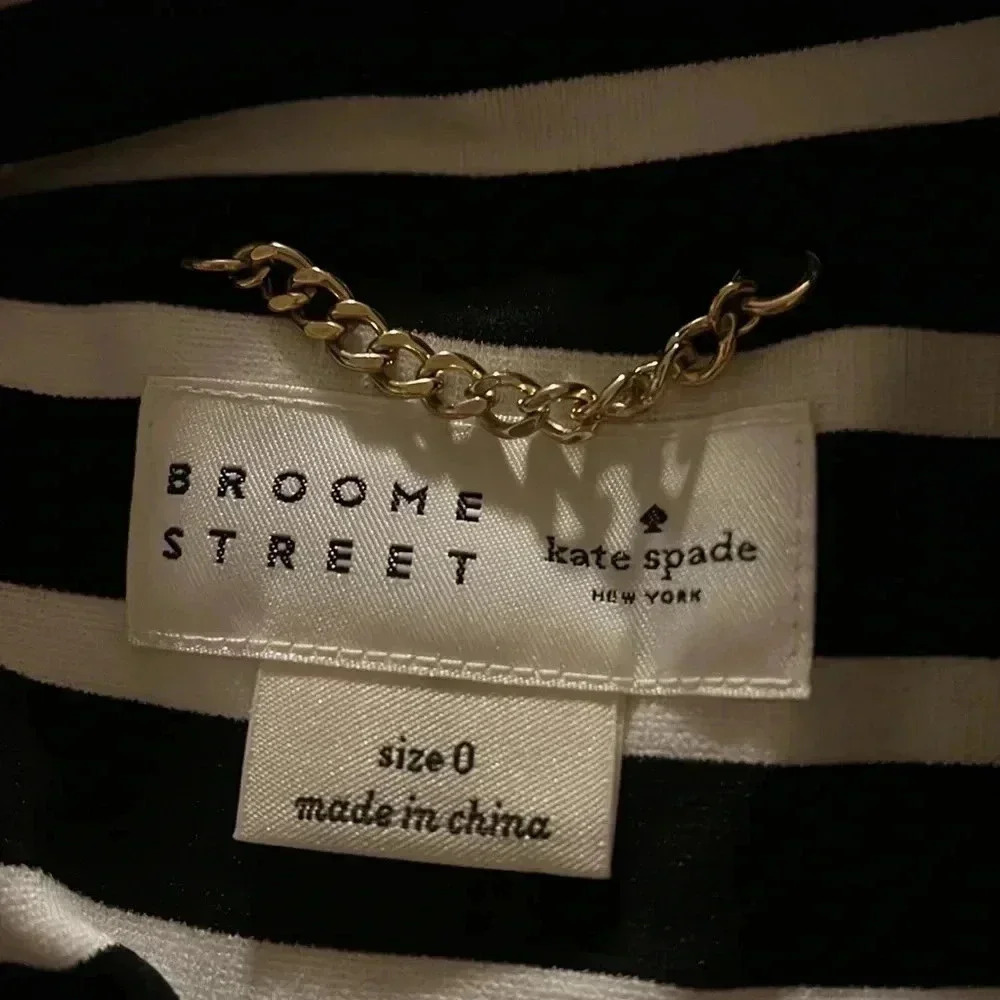 Kate Spade Broome Street Striped Short Pea Coat Jacket size 0 - Picture 7 of 8
